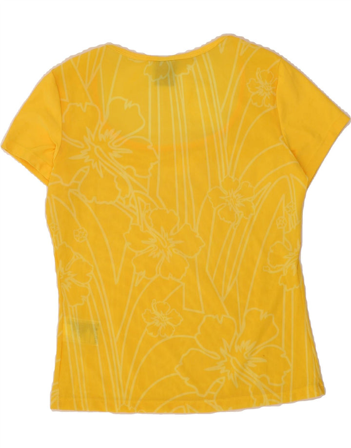 NIKE Womens See Through Top US 8/10 Medium Yellow Floral Nylon Vintage Nike and Second-Hand Nike from Messina Hembry 