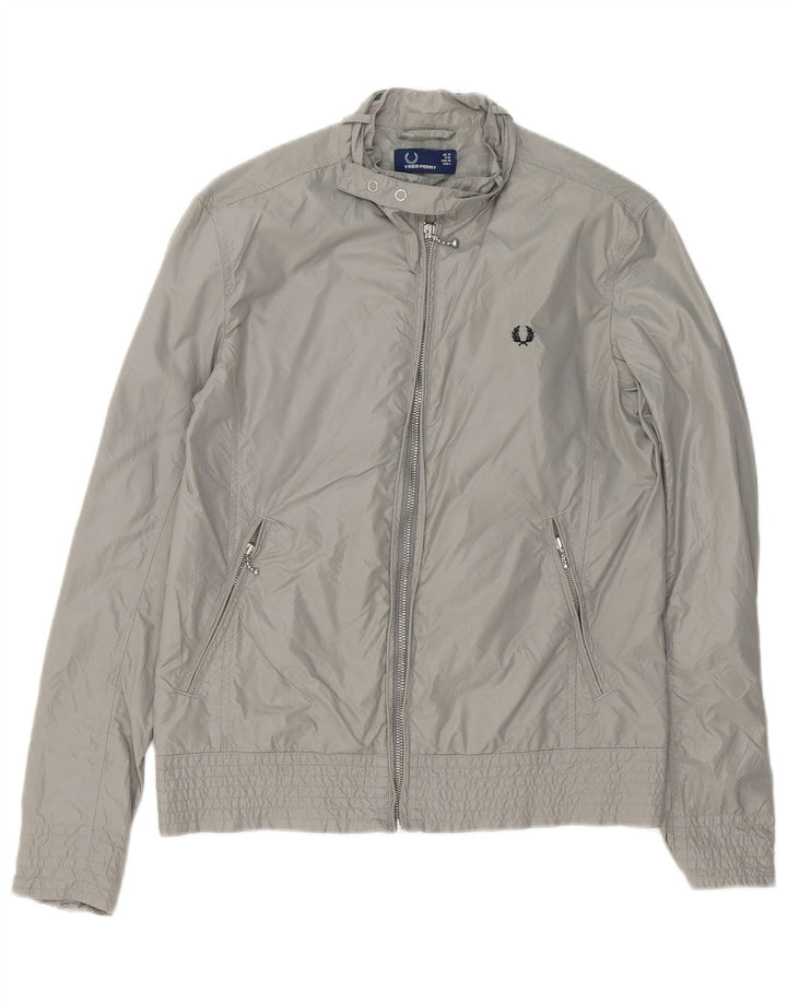 Fred Perry Womens Bomber Jacket UK 10 Small Grå Nylon