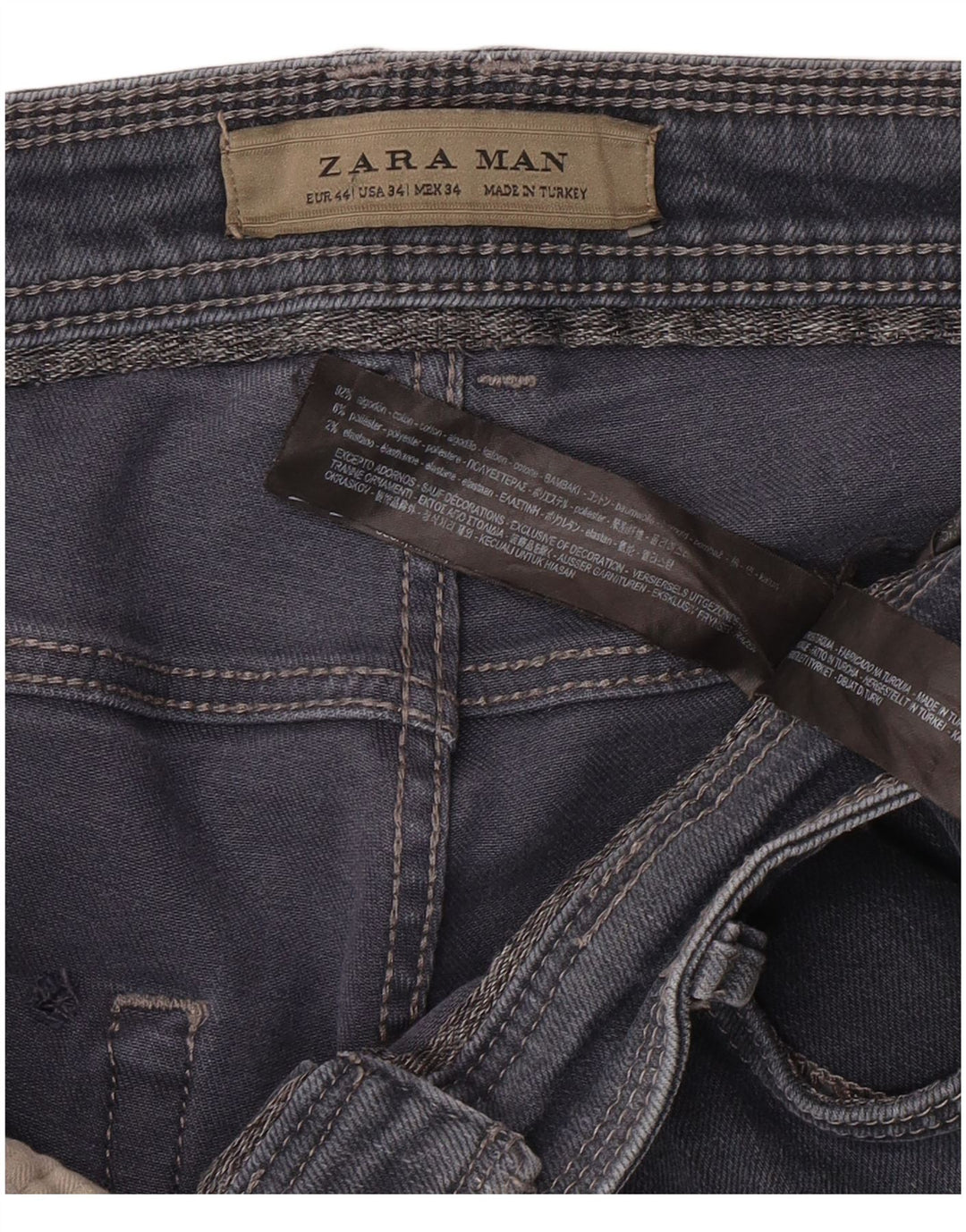 ZARA Herre Slim Jeans EU 44 Large W34 L30 Blå Bomuld