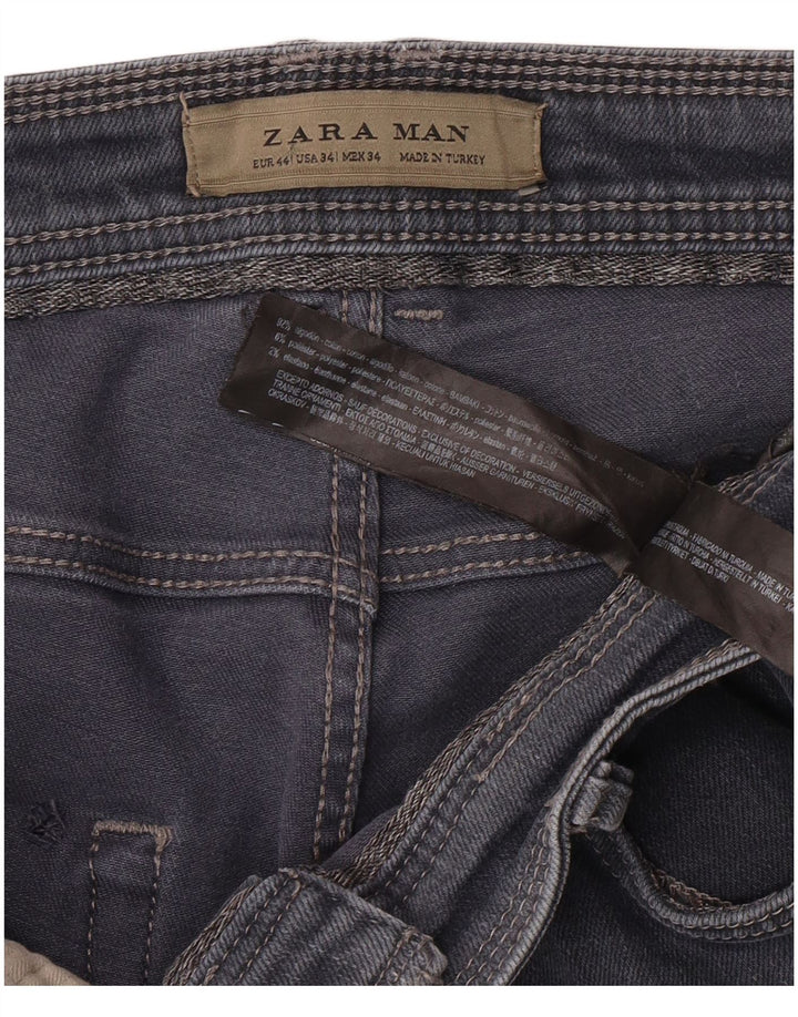 ZARA Herre Slim Jeans EU 44 Large W34 L30 Blå Bomuld