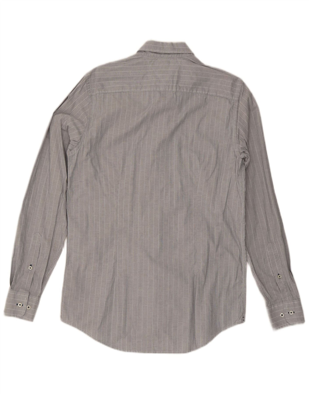 TOMMY HILFIGER Mens Slim Fit Shirt Medium Grey Pinstripe Cotton