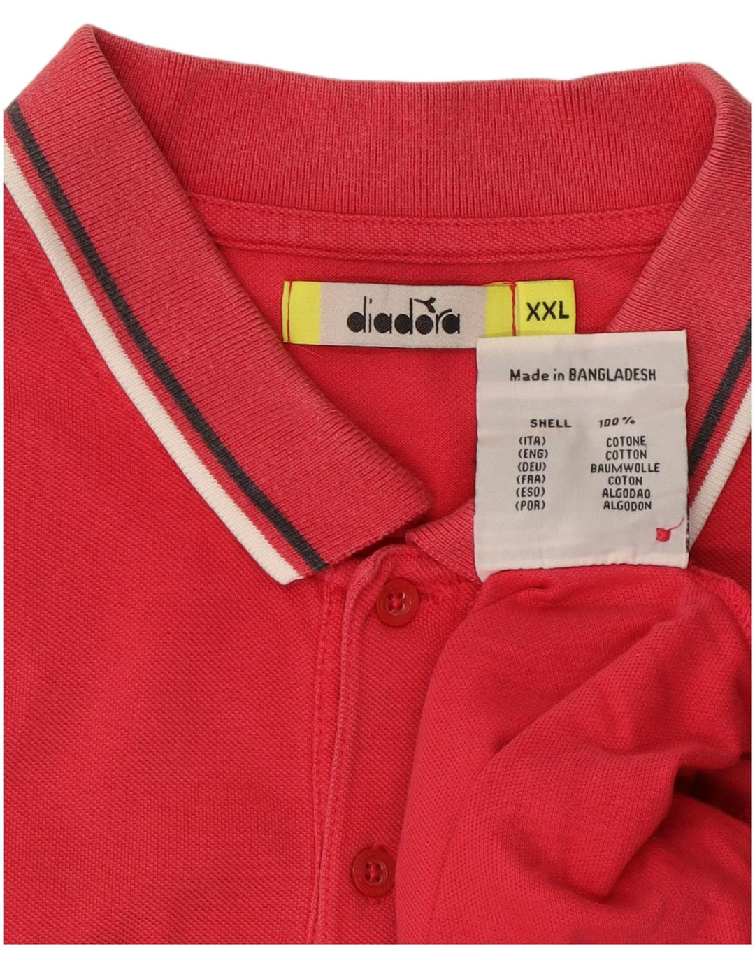 DIADORA Poloskjorte til mænd 2XL Pink Bomuld