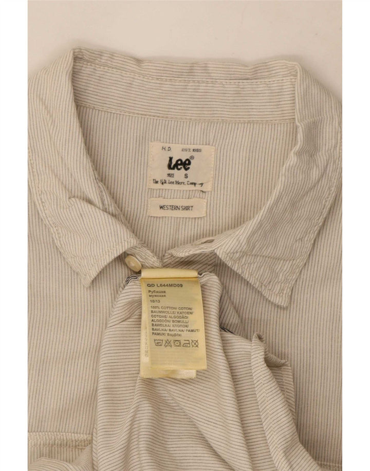 Lee Herre flannelskjorte lille beige nålestribet bomuld