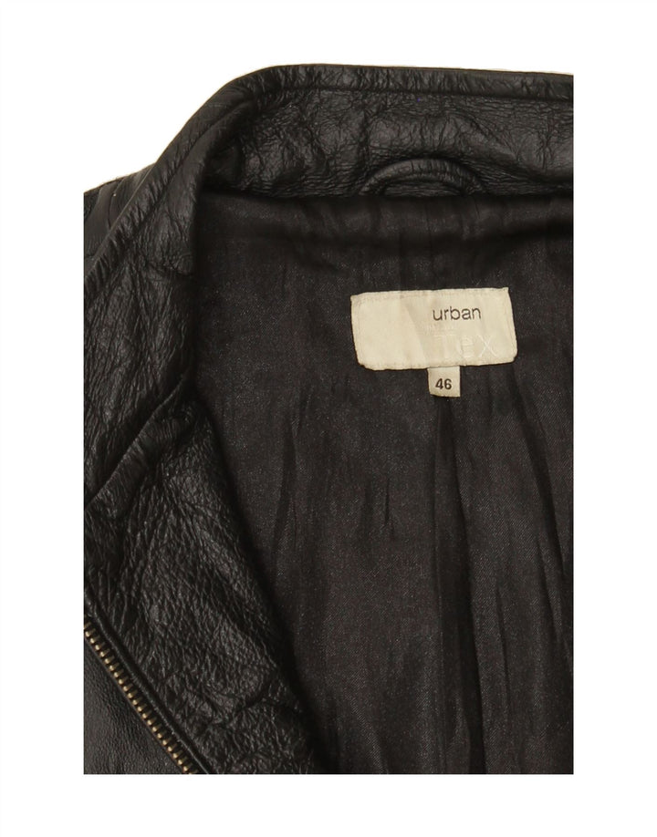 VINTAGE Womens Leather Jacket IT 46 Large Black Vintage Vintage and Second-Hand Vintage from Messina Hembry 