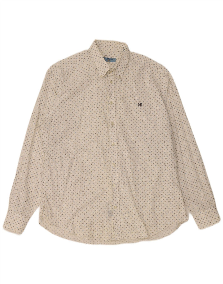 HARMONT & BLAINE Herreskjorte 3XL Off White plettet bomuld