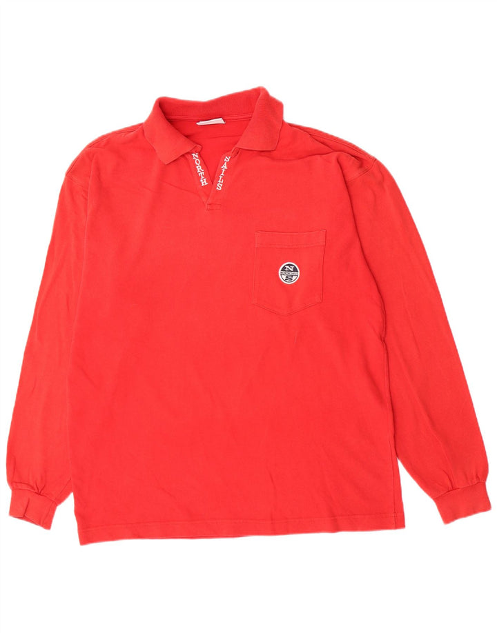 North Sails Langærmet herre poloshirt Medium rød bomuld