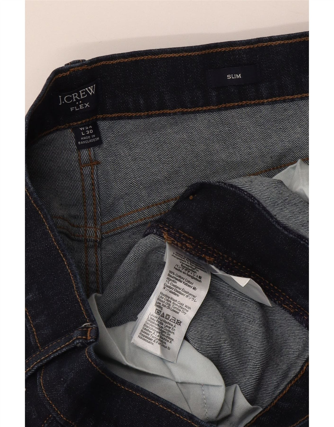 J. Crew Slim Jeans til mænd W34 L30 Marineblå bomuld