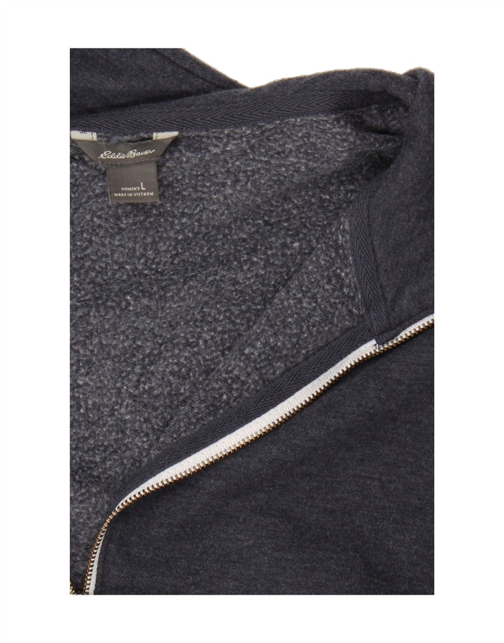 EDDIE BAUER Womens Zip Neck Sweatshirt Jumper UK 16 Large Blue Cotton Vintage Eddie Bauer and Second-Hand Eddie Bauer from Messina Hembry 