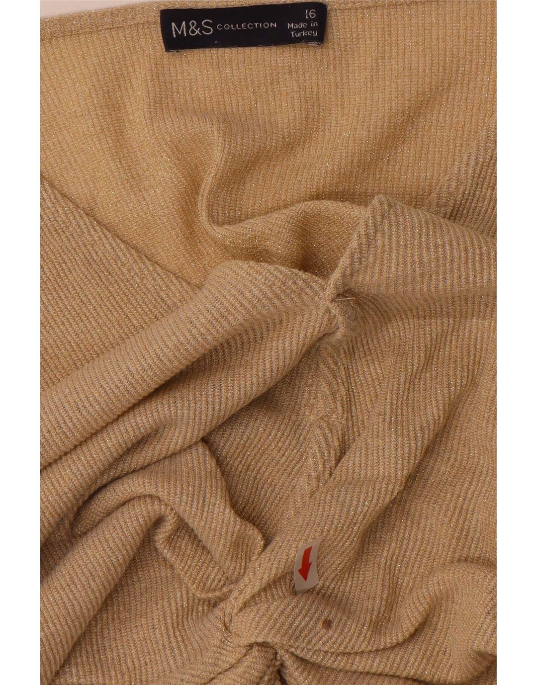 Marks & Spencer Dame Batwing Bluse Top UK 16 Large Gold Flecked Viscose