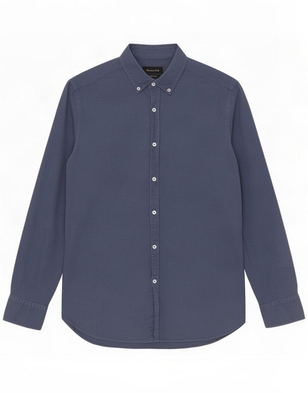 Massimo Dutti Herre Corduroy-skjorte Medium Navy Blue Pinstripe
