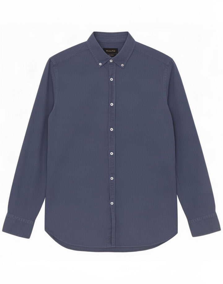 Massimo Dutti Herre Corduroy-skjorte Medium Navy Blue Pinstripe
