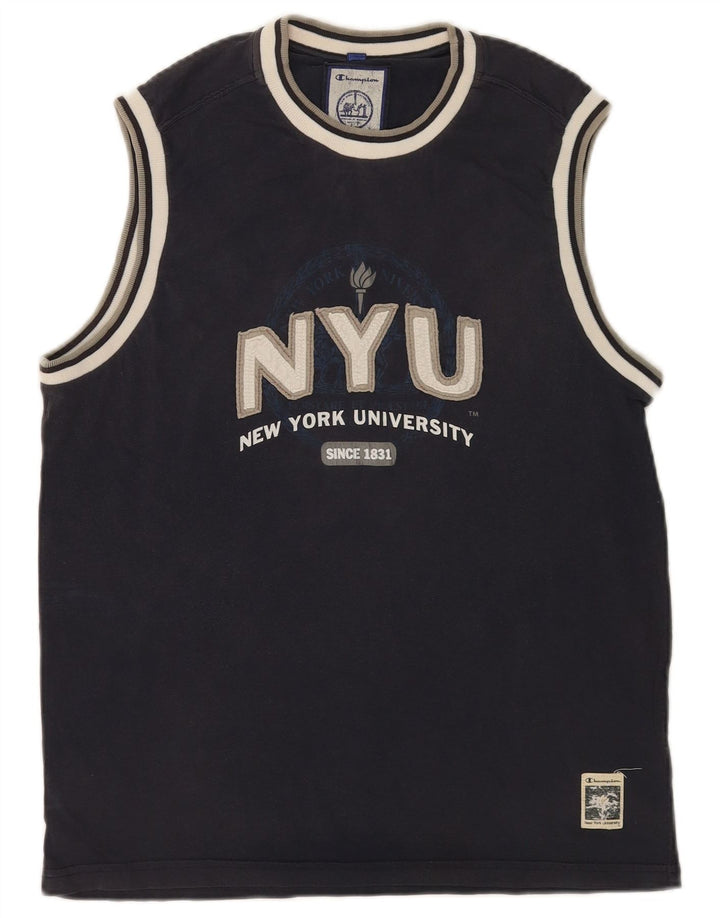 Champion Herre New York University Grafisk Vest Top Medium Navy Blue
