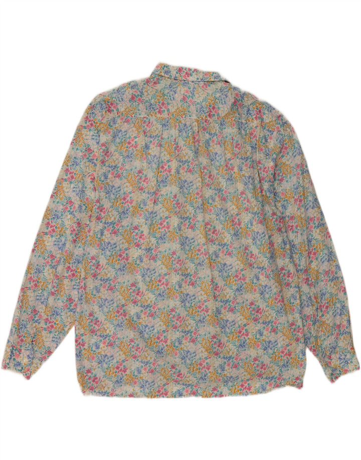 VINTAGE Womens Shirt UK 14 Large Multicoloured Floral Vintage Vintage and Second-Hand Vintage from Messina Hembry 