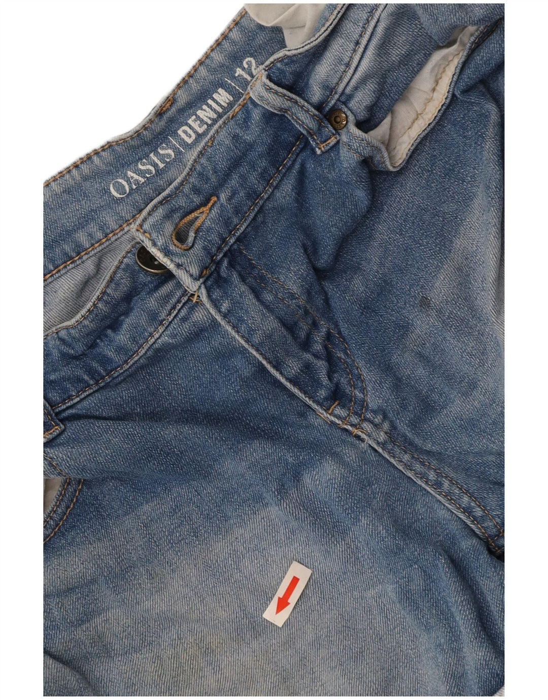 OASIS denimshorts til kvinder UK 12 Medium W32 Blå Bomuld