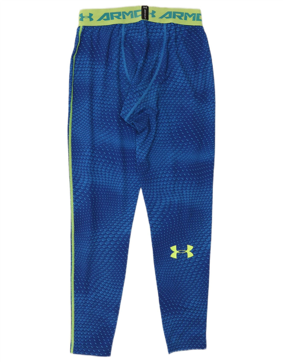 UNDER ARMOUR Dame Heat Gear Grafiske Leggings UK 14 Large Blue Geometric