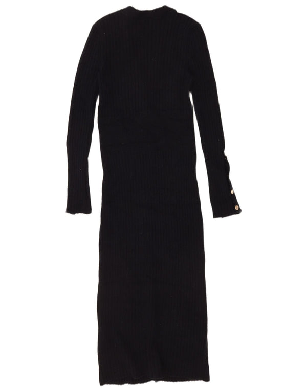 Zara Dame Jumper Dress UK 10 Small Navy Blue Cotton