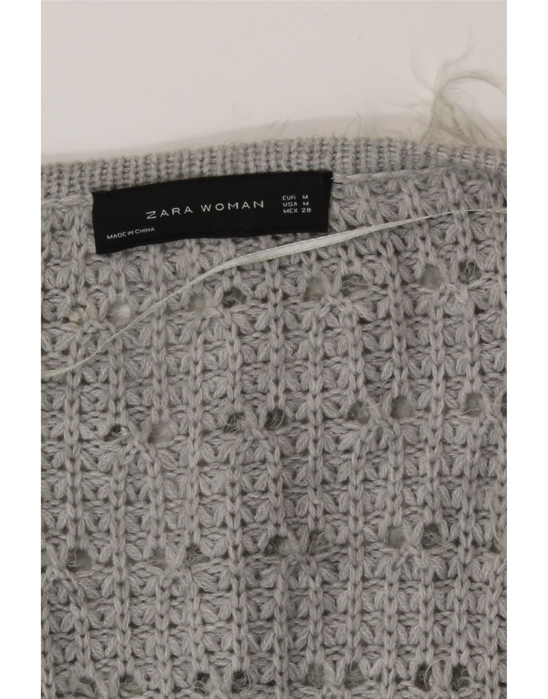Zara Dame Oversized V-hals sweater UK 14 Medium Sort Colourblock