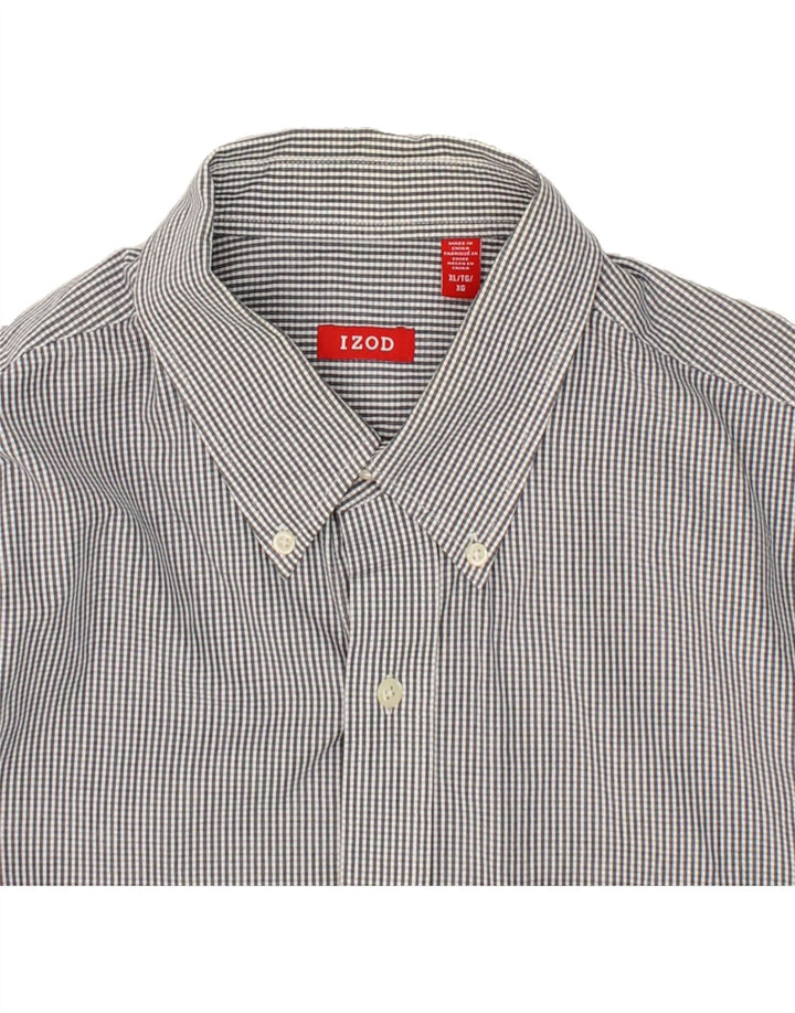IZOD Mens Tall Shirt XL Grey Check Cotton Vintage Izod and Second-Hand Izod from Messina Hembry 