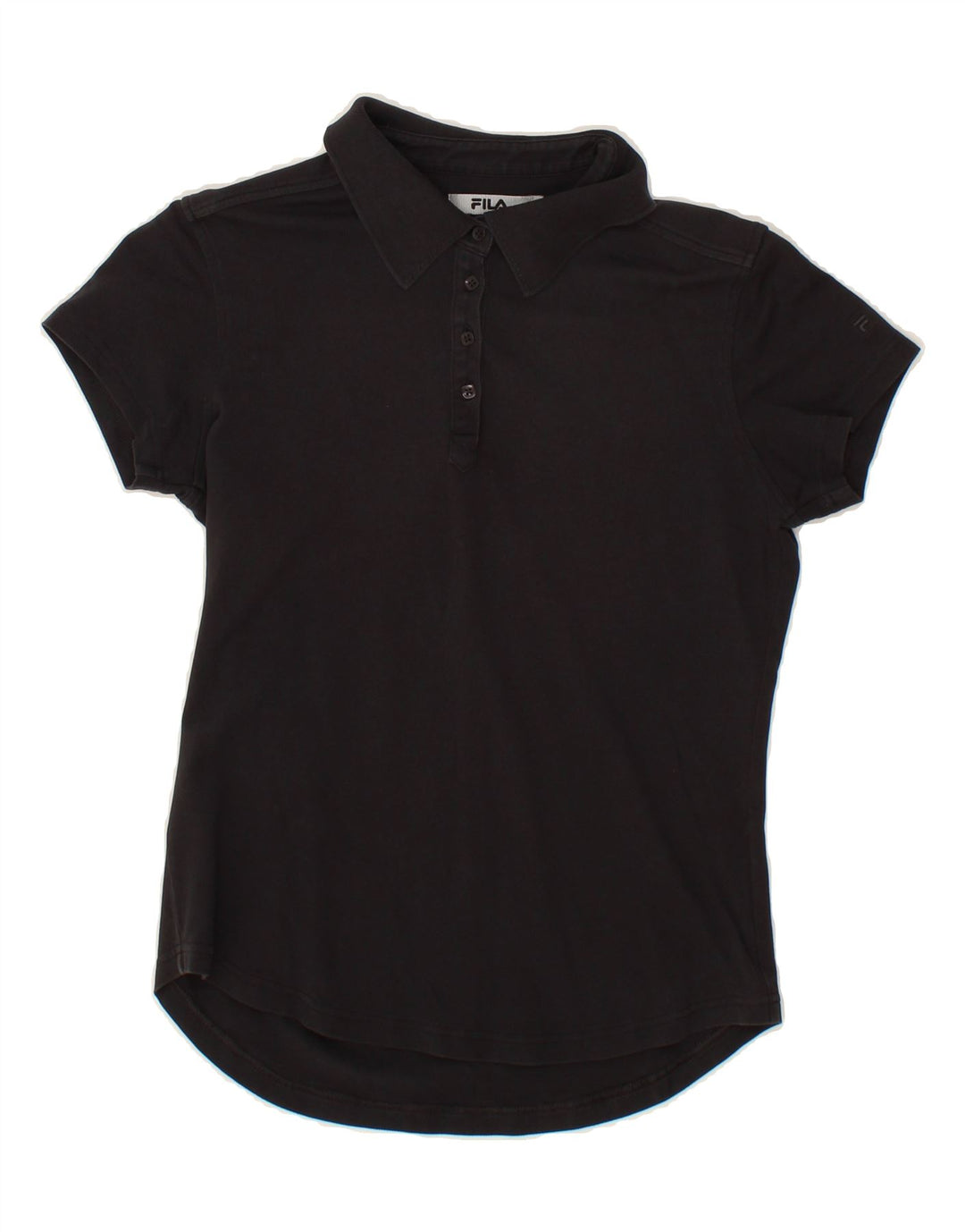 FILA Womens Polo Shirt UK 14 Large Black Vintage Fila and Second-Hand Fila from Messina Hembry 