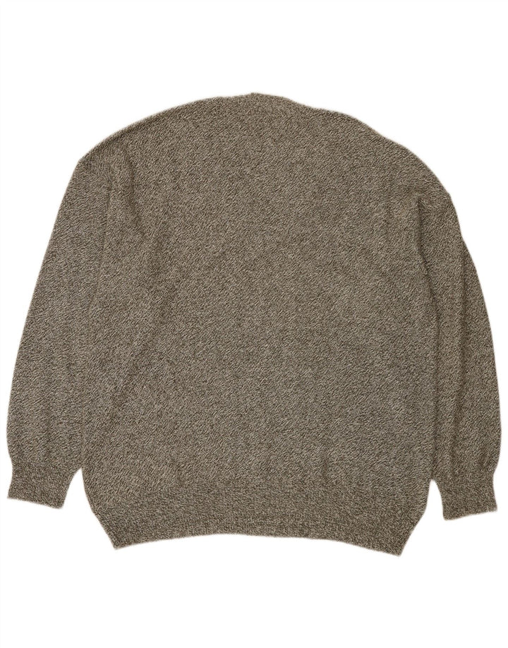 Engbers Herre V-hals sweater IT 50 Mellem grå stribet bomuld