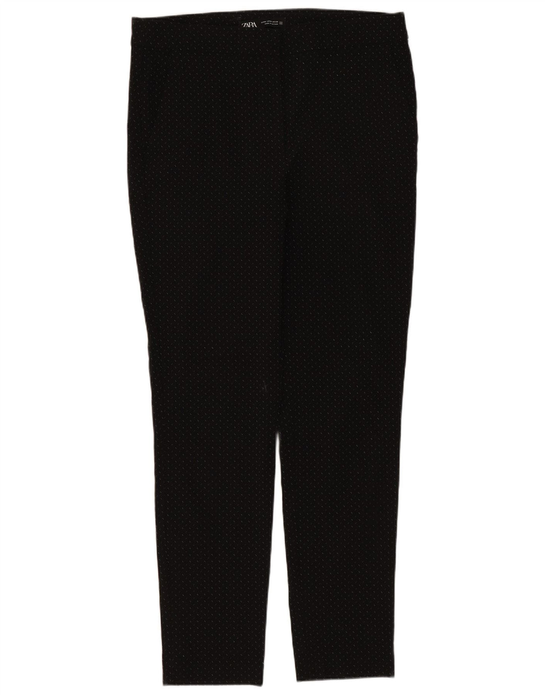 Zara Dame Slim Chino Bukser Medium W28 L27 Sort Plettet Viscose
