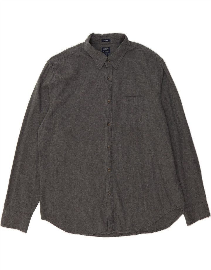 J. CREW Mens Classic Flannel Shirt XL Grey Cotton Vintage J. Crew and Second-Hand J. Crew from Messina Hembry 