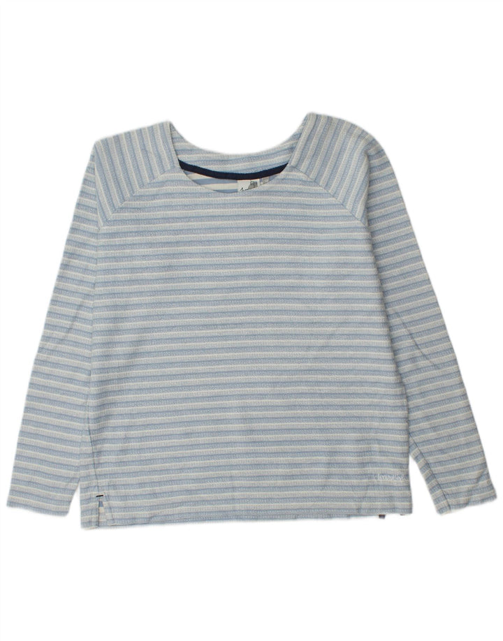 Weird Fish Dame Sweatshirt Jumper UK 14 Stor blå stribet bomuld
