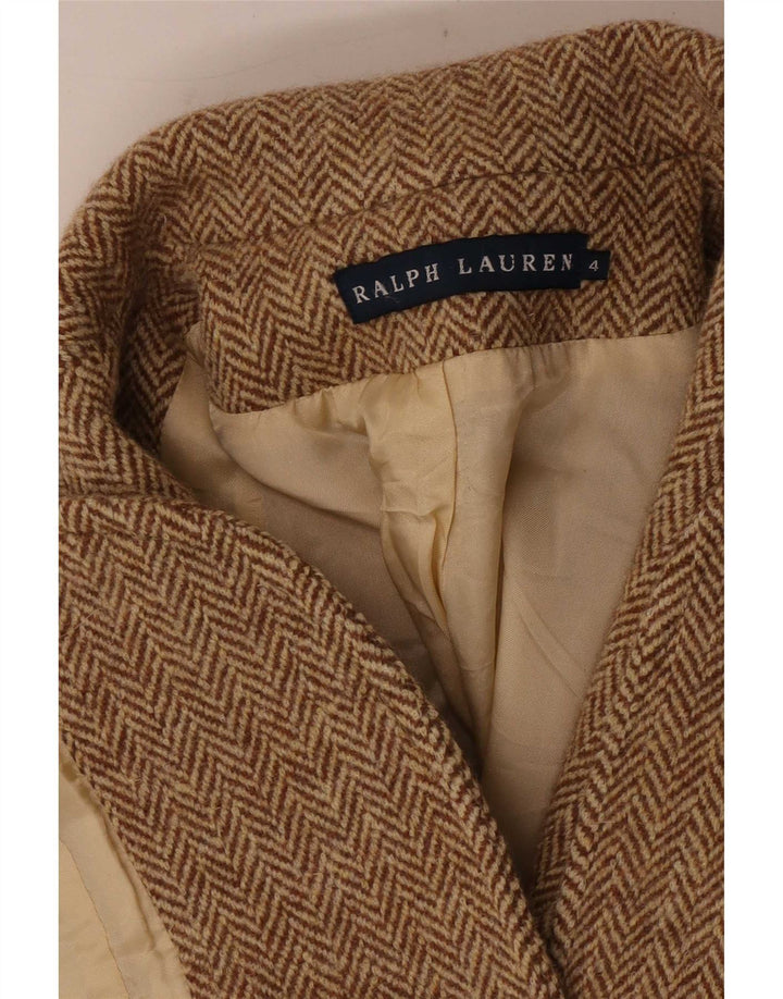 Ralph Lauren Dame 2-knaps blazerjakke US 4 lille brun sildeben
