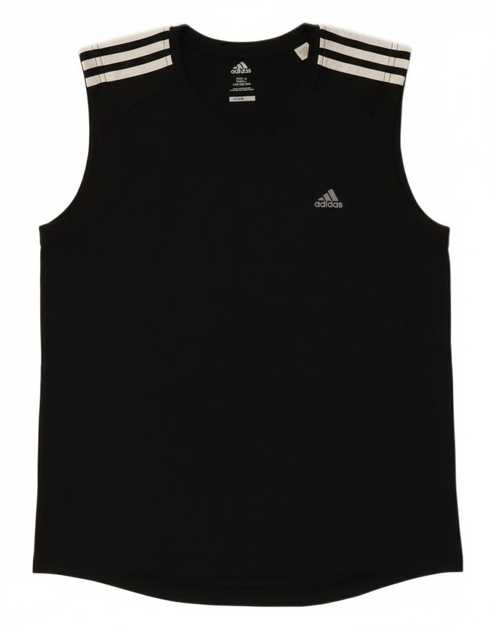 ADIDAS Mens Climalite T-Shirt Top Medium Black Polyester