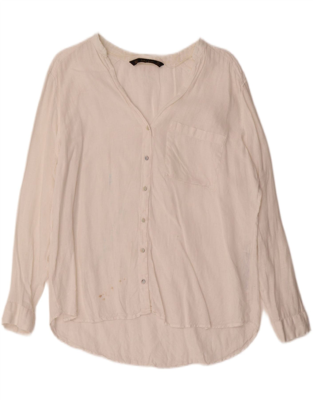 Zara Dameskjorte UK 16 Large White Linen