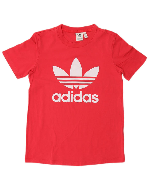 ADIDAS Grafisk T-shirt top til kvinder UK 10 Lille Pink Bomuld