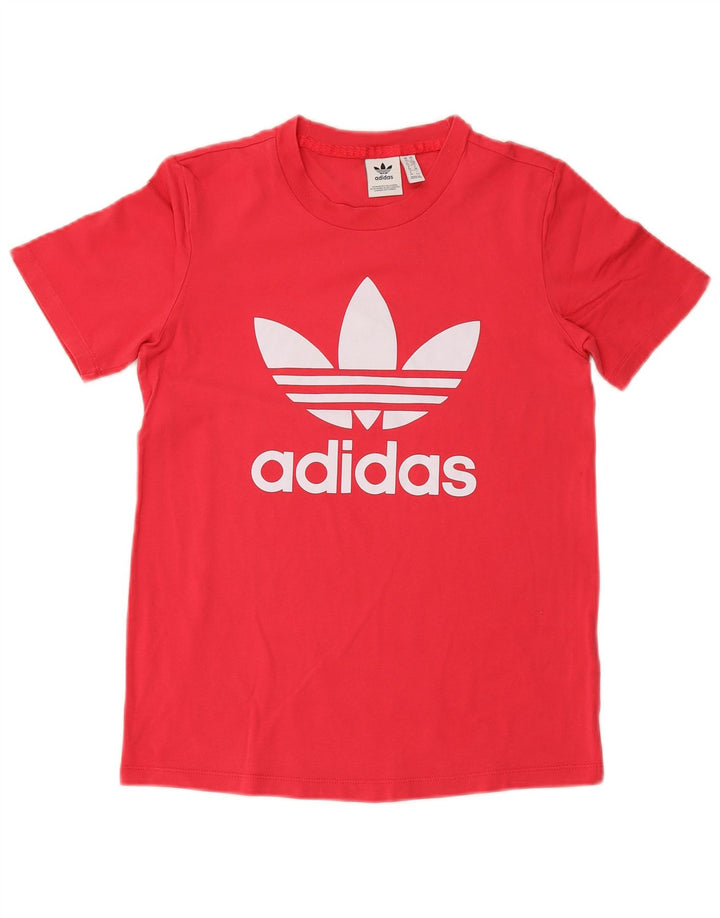 ADIDAS Grafisk T-shirt top til kvinder UK 10 Lille Pink Bomuld