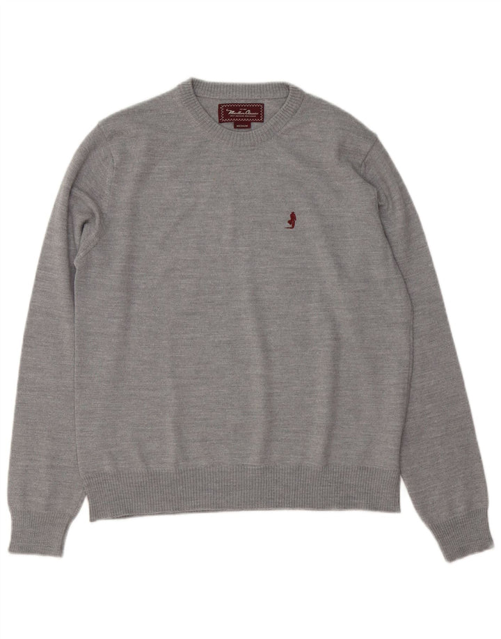 Marlboro Classics Herre Crew Neck Jumper Sweater Medium Grå