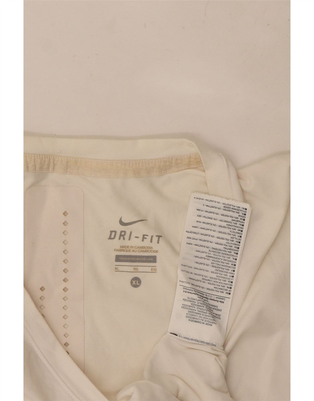 NIKE Dri Fit grafisk T-shirt top UK 18 XL hvid polyester