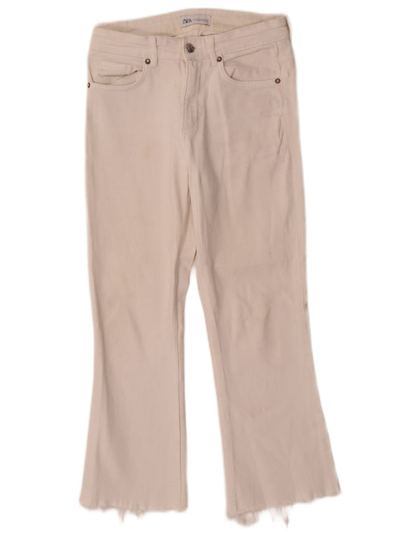 Zara Dame Bootcut Jeans EU 36 XS W26 L24 Hvid Bomuld