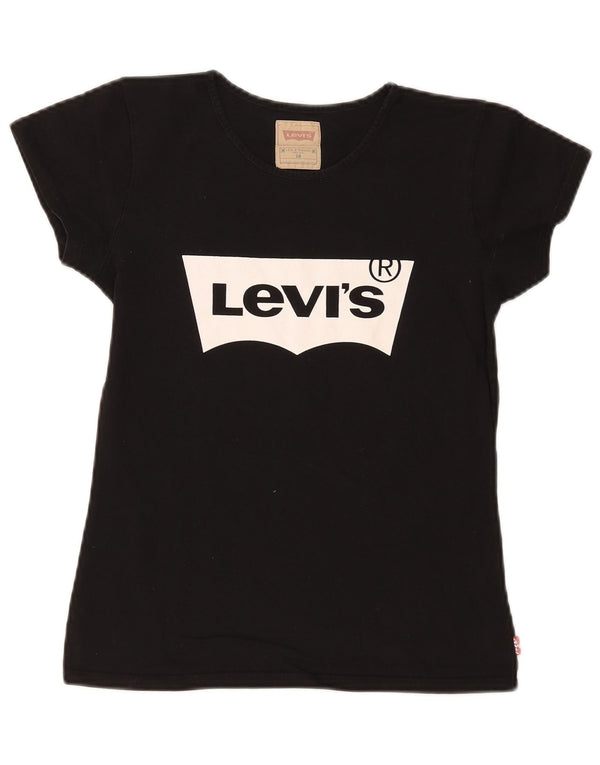Levi's piger grafisk t-shirt top 15-16 år sort bomuld