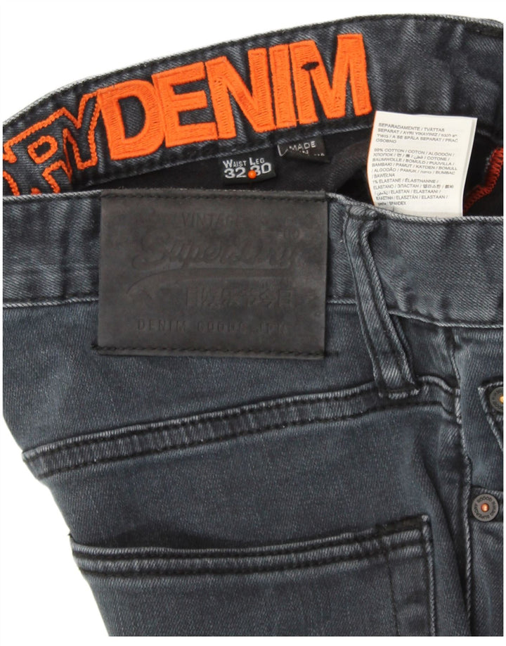 SUPERDRY Slim Jeans til mænd W32 L30 blå bomuld