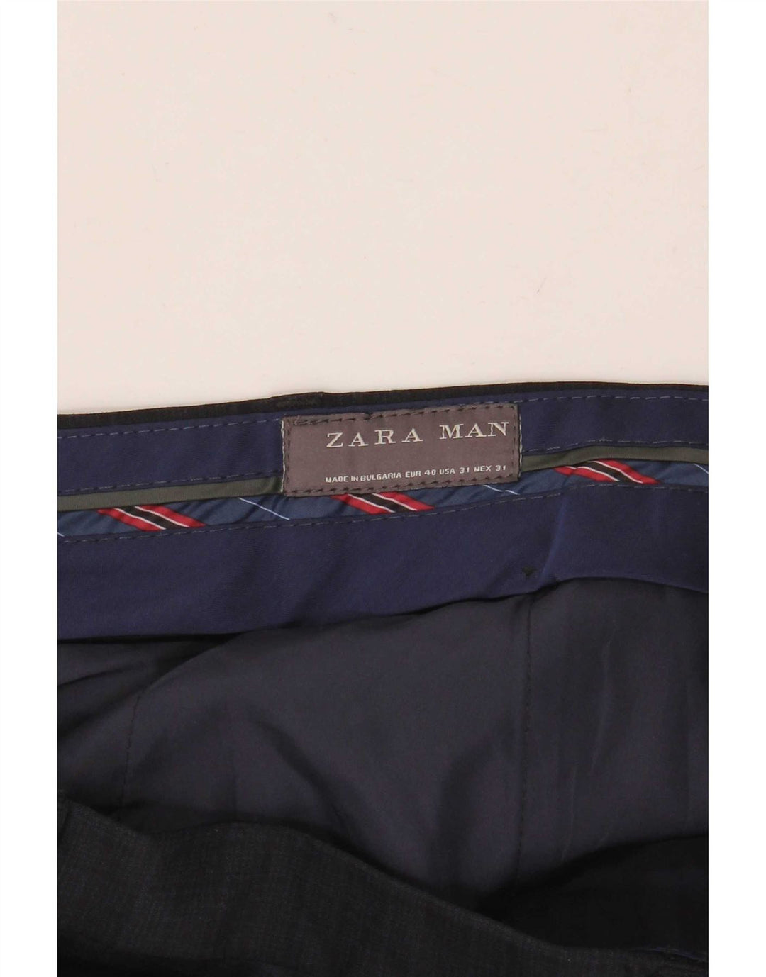 Zara Herre Slim Chino Bukser EU 40 Medium W31 L30 Navy Blue