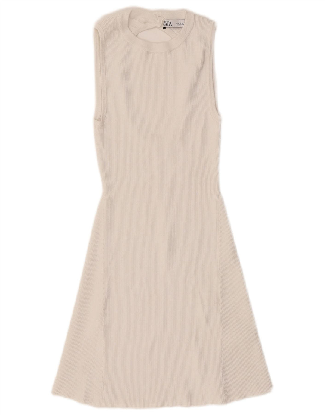 ZARA Dame Ærmeløs Jumper Dress UK 8 Small White
