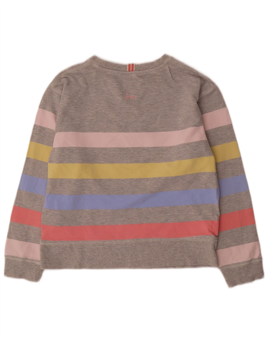 Joules Dame Oversized Sweatshirt Jumper UK 8 Lille grå stribet bomuld