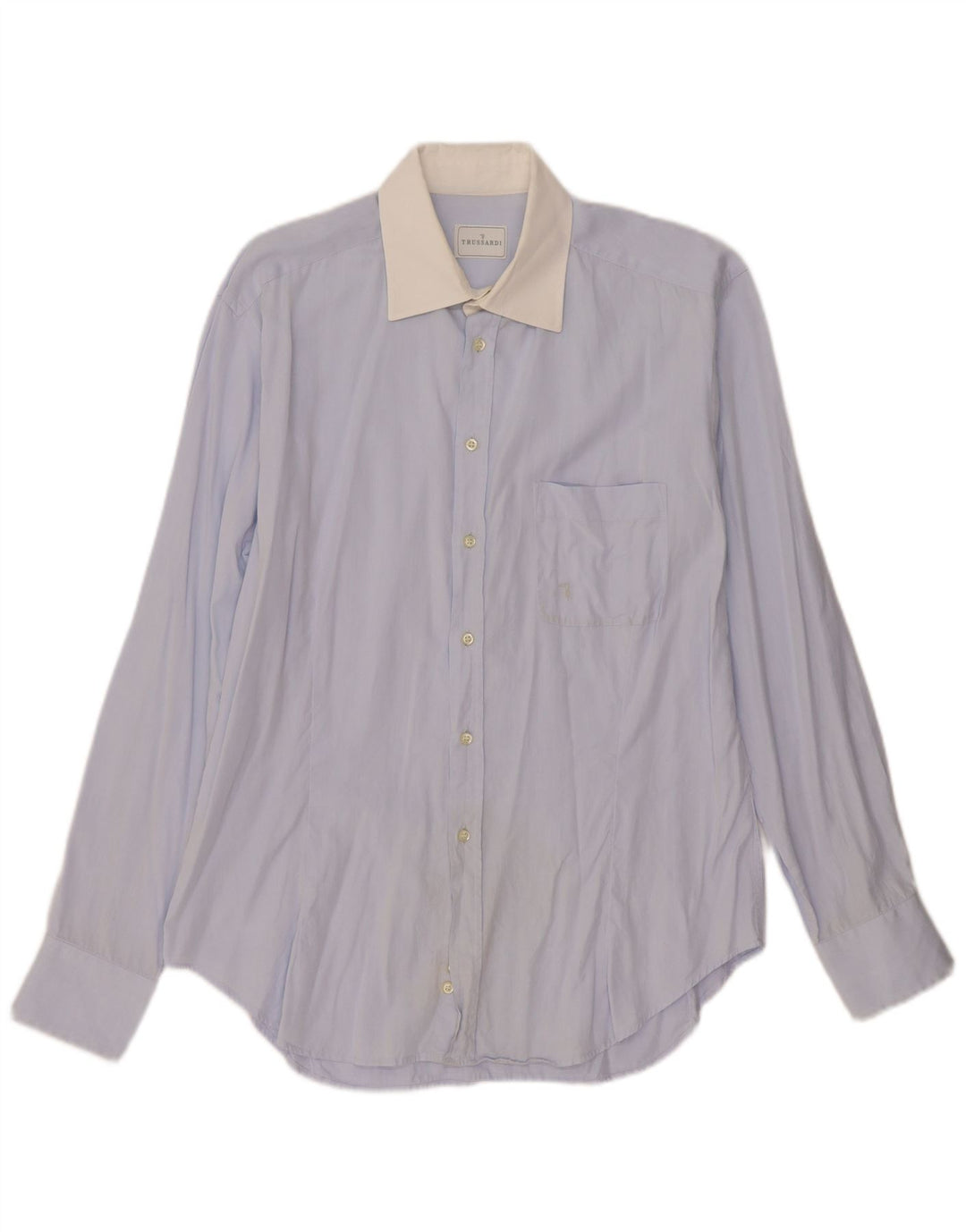 Trussardi herreskjorte str. 42 16 1/2 Stor blå farveblok