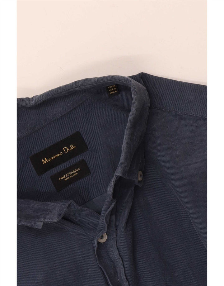 Massimo Dutti Herre Corduroy-skjorte Medium Navy Blue Pinstripe