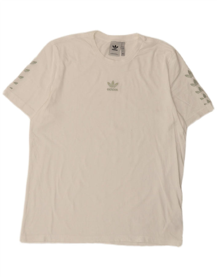 Adidas Grafisk T-shirt top til mænd, stor hvid bomuld