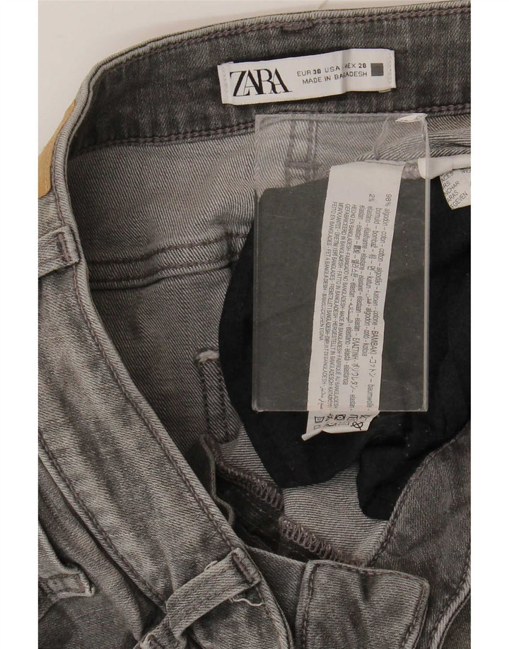 Zara Dame Straight Jeans EU 38 Small W28 L26 Grå Bomuld