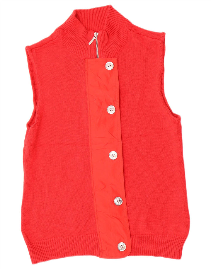 CHAPS ærmeløs cardigantrøje til kvinder UK 16 Stor rød bomuld