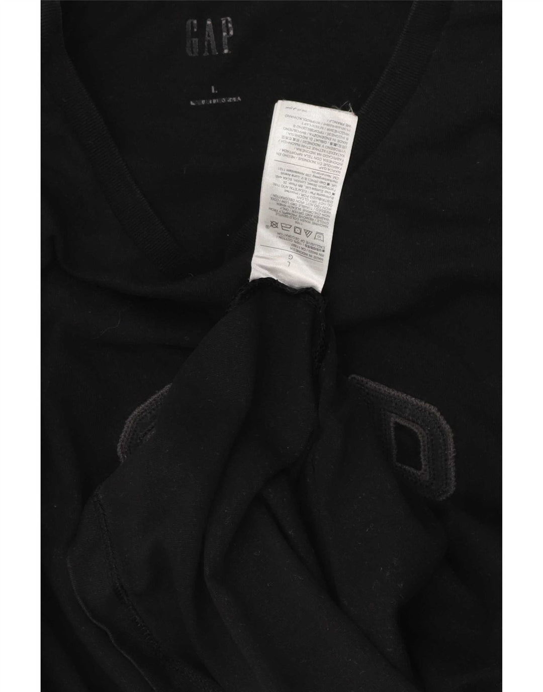 Gap Herre Grafisk T-Shirt Top Stor Sort Bomuld