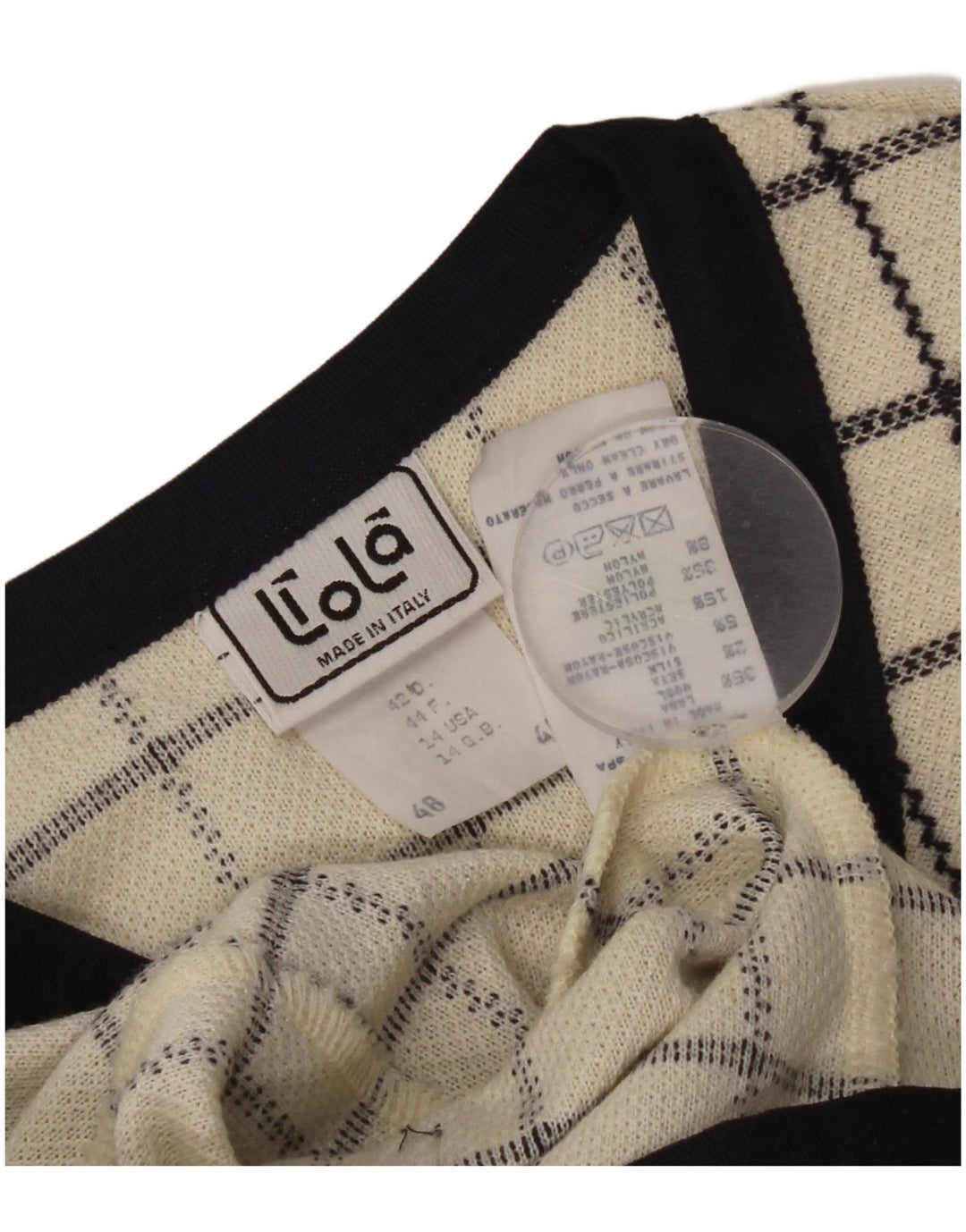 Liola Damestrik 4-knaps blazerjakke UK 14 LARGE Beige ternet uld