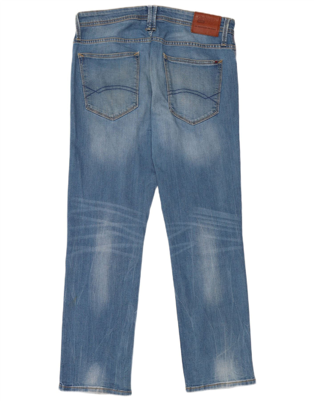 Tommy Hilfiger Herre Straight Jeans W34 L30 Blå Bomuld