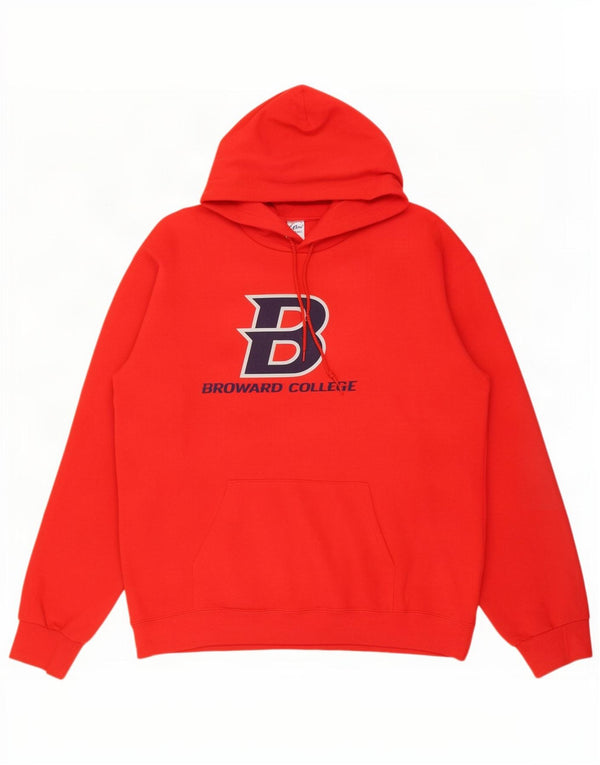 Champion Herre Grafisk Hoodie Jumper XL Rød Bomuld