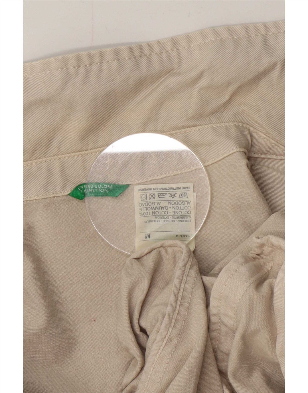 Benetton Herre Bomber Jacket UK 38 Medium Beige Bomuld